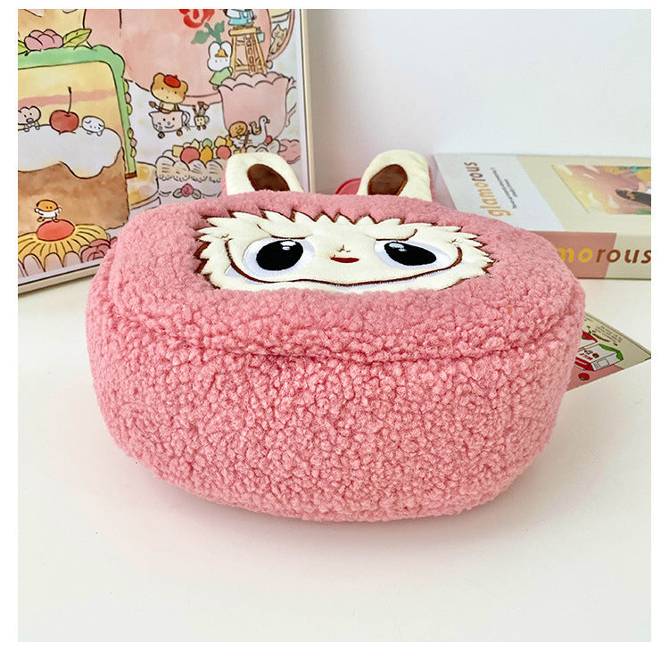 New Cartoon Crossbody Double Backpack Plush Bag City Park L Labubu Bag Crossbody Bag Children's Bag