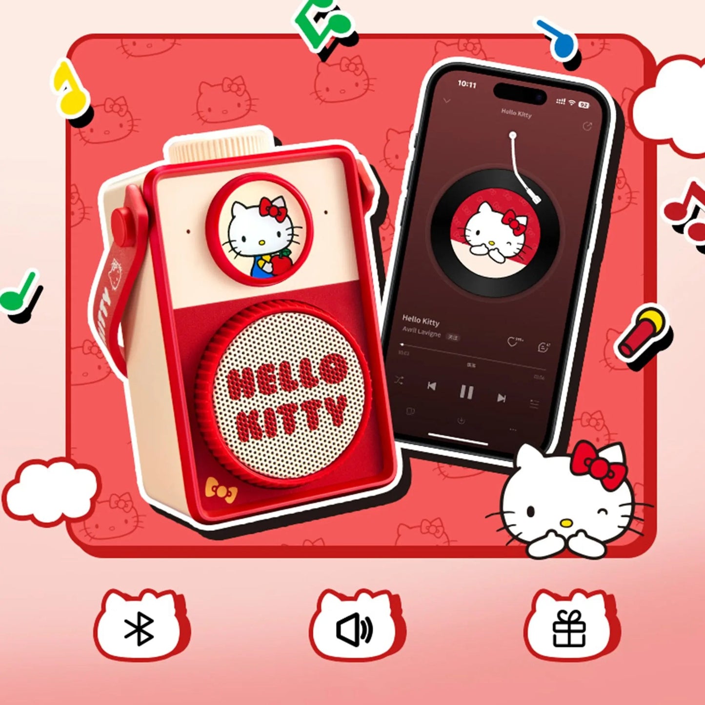 Sanriohouse x Sanrio Hello Kitty Speaker-Wireless Portable Bluetooth