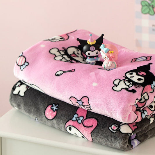 Sanrio Characters Snap Button Warm Throw Blanket